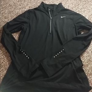 Nike Black Quarter-Zip Athletic Pullover with Reflective Swoosh
